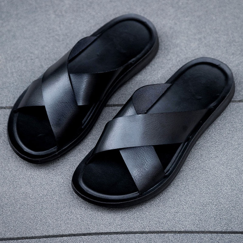Men's Italian Faux Leather Beach Summer Sandals