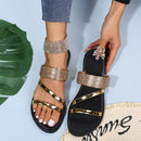 Women's Casual Patent Leather Flat Slipper Sandals