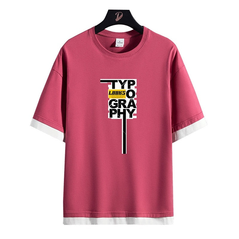Camiseta clásica informal de cadera para hombre TYPO