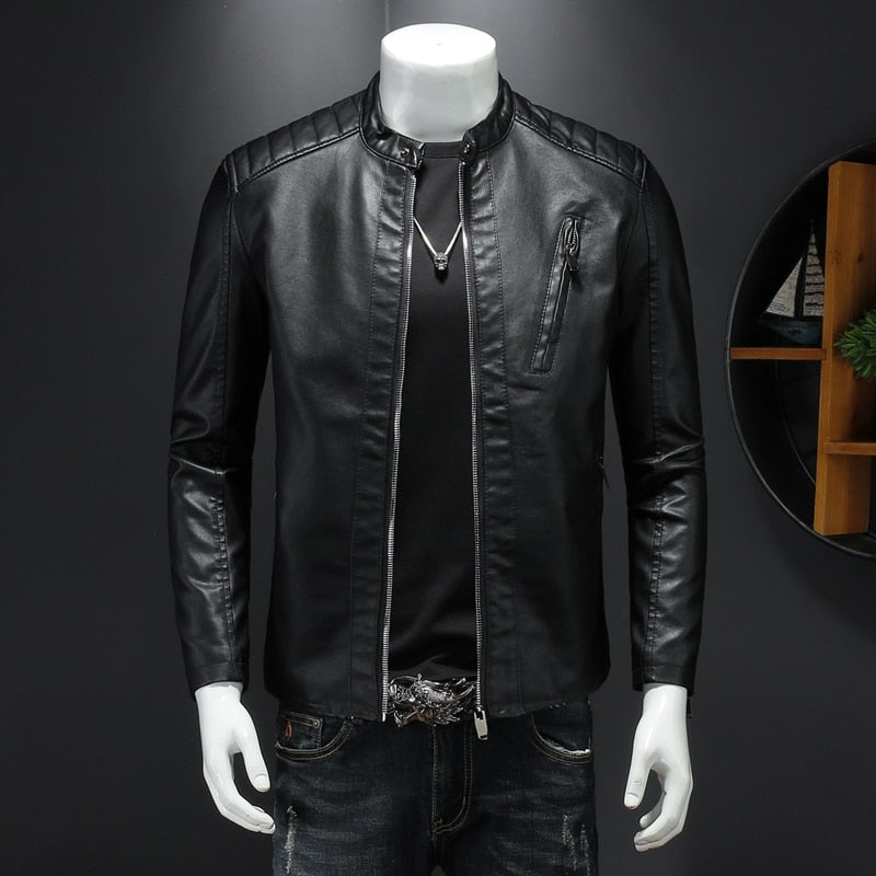 PHO Men's Light Weight Faux Leather Jacket