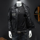 DEM Men's Fall/Winter Faux Leather Biker Jacket
