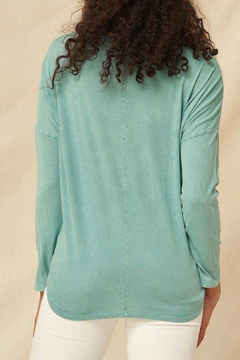 A Mineral Washed Knit Top - AM APPAREL