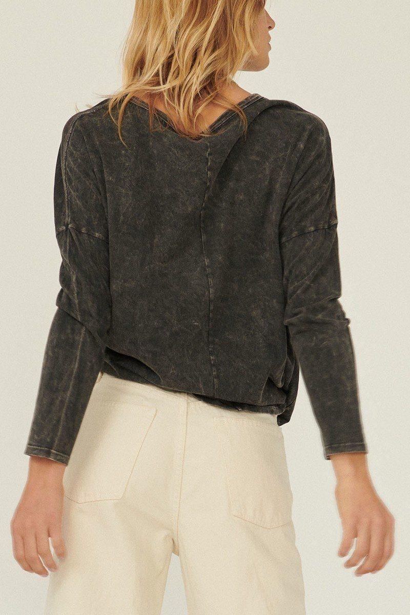A Mineral Washed Knit Top - AM APPAREL
