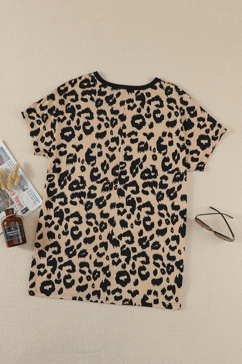 Robe t-shirt léopard à poches