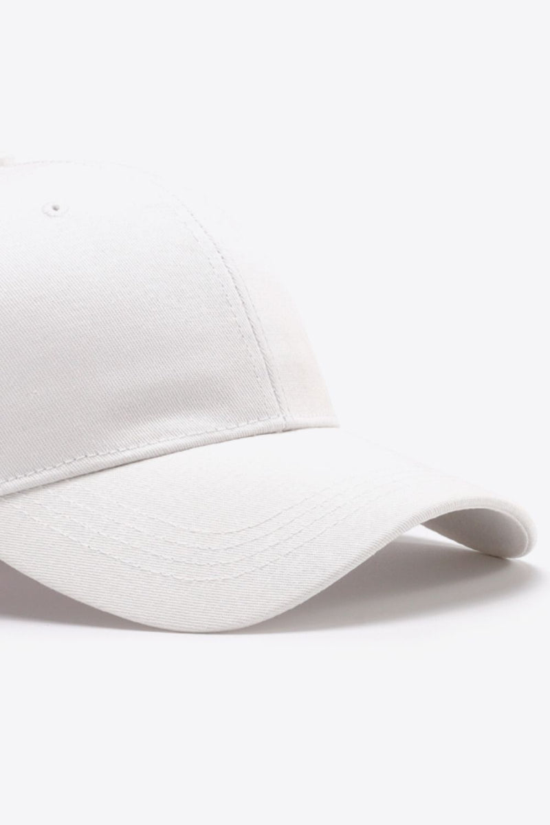 Gorra de béisbol lisa de algodón ajustable