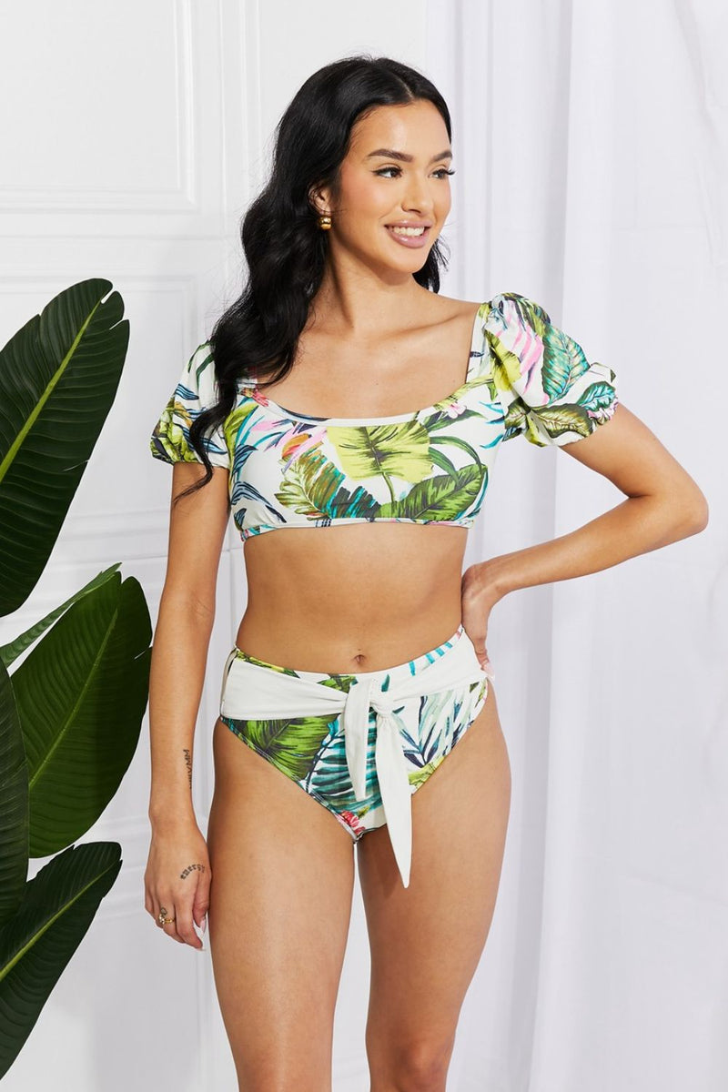 Marina West Swim Vacay - Bikini à manches bouffantes Ready à fleurs