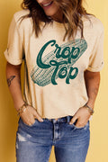 Camiseta con puños y estampado de letra de maíz
