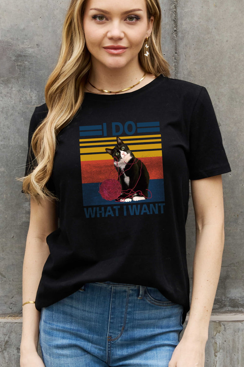 Simply Love Full Size I DO WHAT I WANT Graphic Cotton Tee