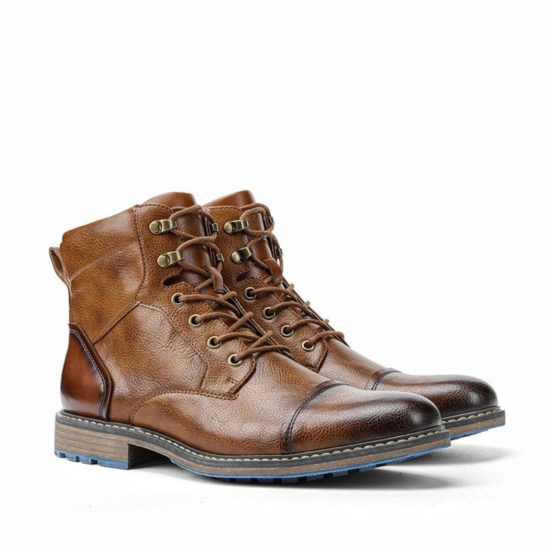 AL Men's Genuine Leather Comfortable Winter Boots - AM APPAREL