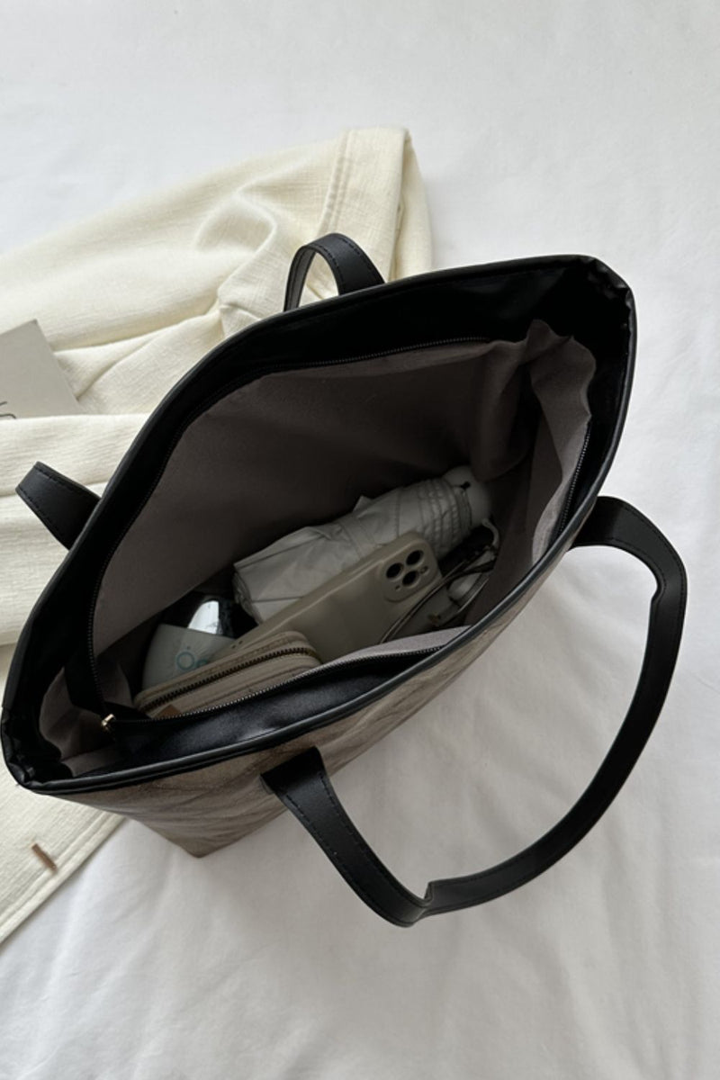 Plaid PU Leather Tote Bag