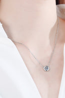 Collier chaîne pendentif rond Moissanite