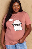T-shirt en coton graphique BOO pleine taille Simply Love