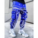 Bandana Printed Men's Streetwear Cargo Sweatpants - AM APPAREL