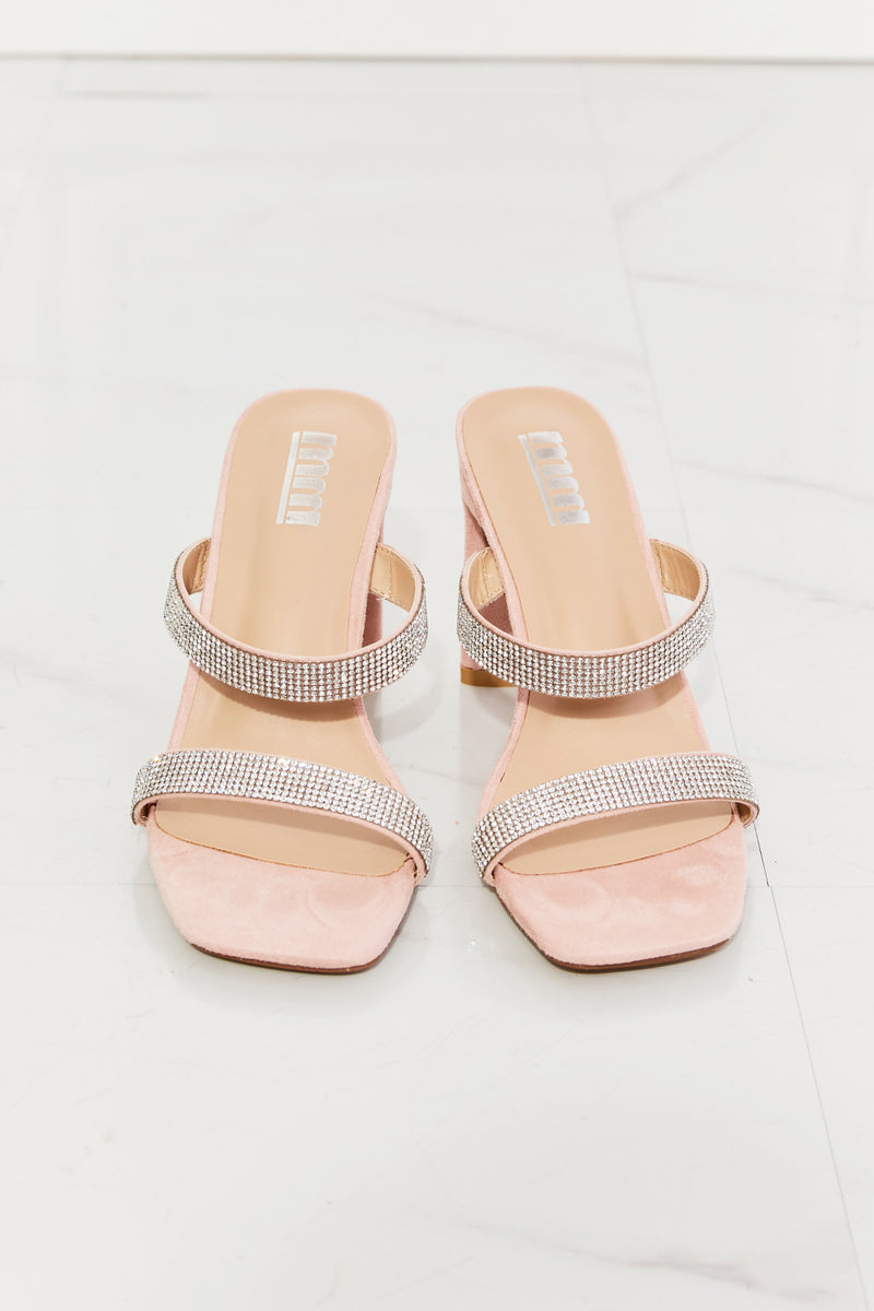 Sandalias de tacón en bloque con diamantes de imitación Leave A Little Sparkle de MMShoes en rosa