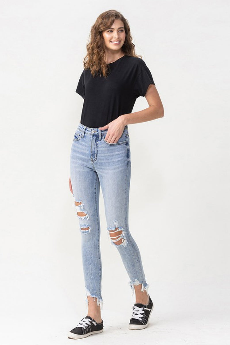 Lovervet pleine taille Lauren en détresse High Rise Skinny Jeans
