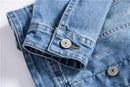 Classic Style Men's Vintage Blue Light Weight Denim Jacket - AM APPAREL