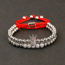 CQ Men's Luxury Copper Beads Crown Bracelet - AM APPAREL