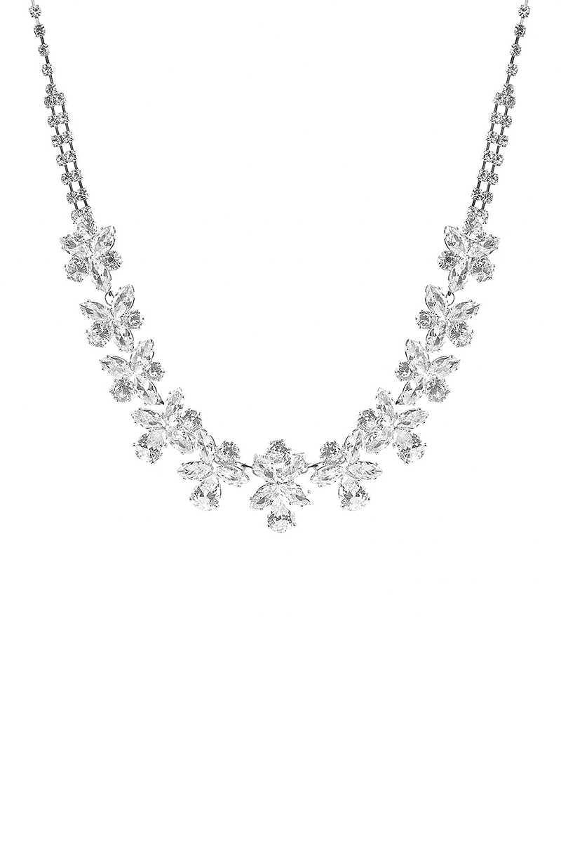 Crystal Flower2 Necklace - AM APPAREL