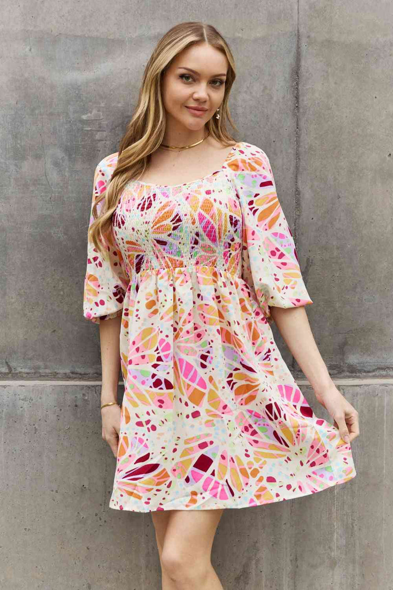 ODDI Mini-robe à imprimé floral pleine taille