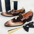 DAO Men's Italian Style Mixed Color Leather Loafers - AM APPAREL