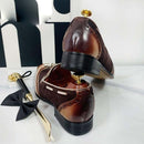 DAO Men's Italian Style Mixed Color Leather Loafers - AM APPAREL