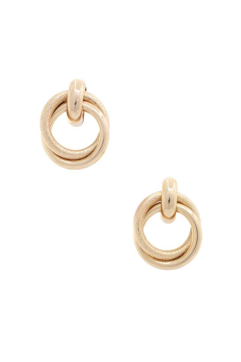 Double Circle Link Metal Earring - AM APPAREL