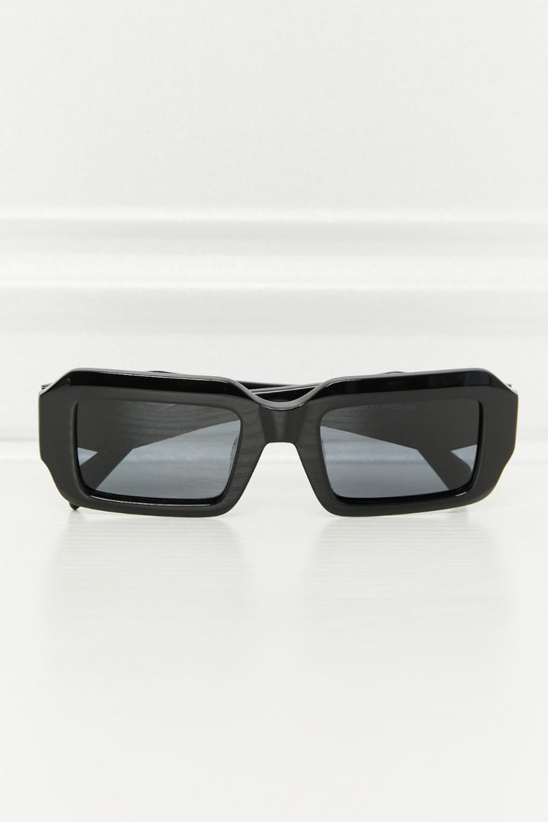 Gafas de sol rectangulares con lentes de polarización TAC y montura completa