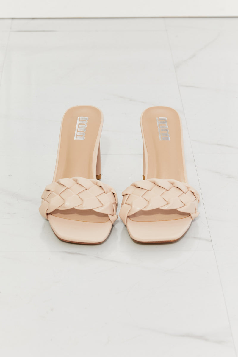 MMShoes Top of the World - Sandales à talons blocs tressés en beige