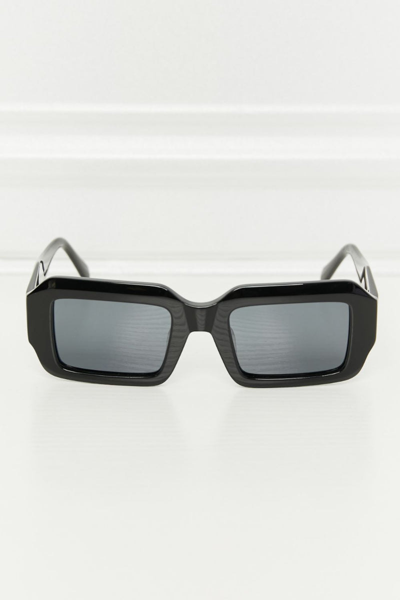 Gafas de sol rectangulares con lentes de polarización TAC y montura completa