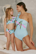 Marina West Swim Vacay Mode Maillot de bain une épaule en bleu pastel