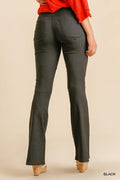 Elastic Waistband Flare Pants With Back Pockets - AM APPAREL