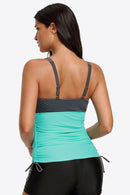 Camisole de bain à col en cœur contrastant