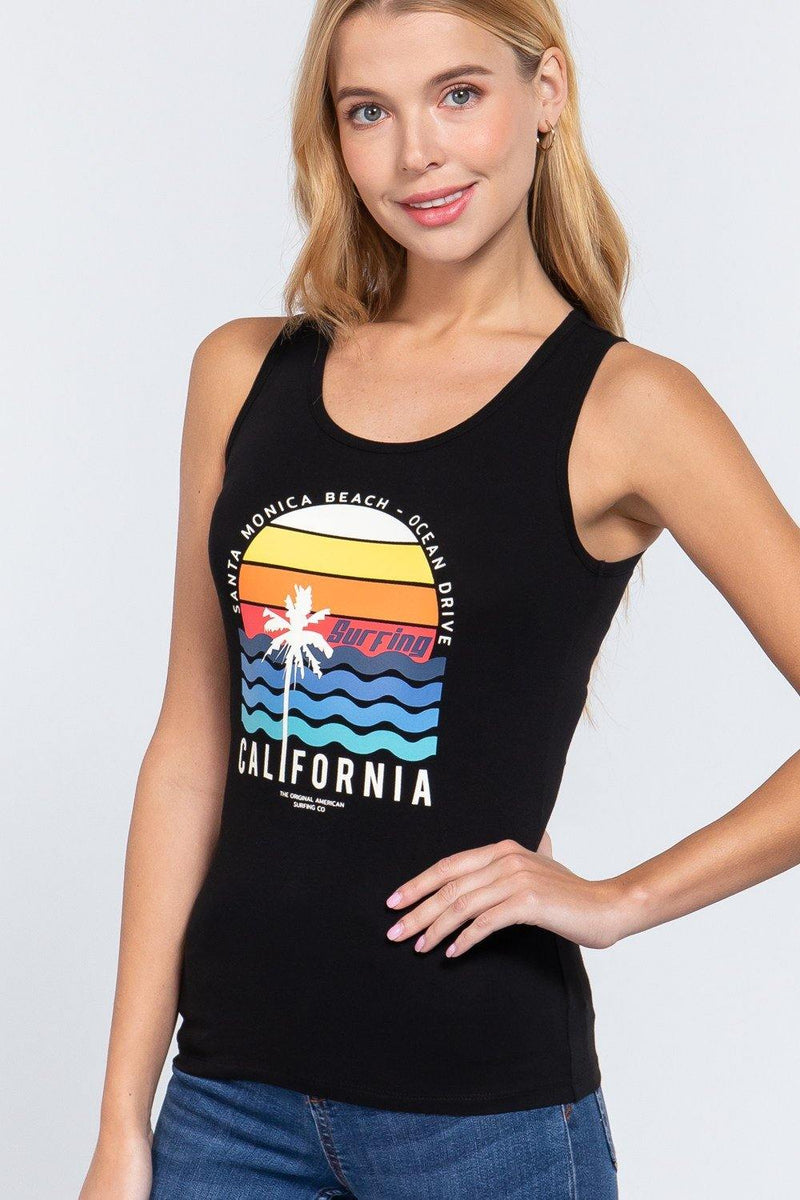 Graphic Knit Tank Top - AM APPAREL