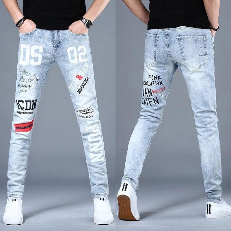 JJD Men's Light Weight Print Jeans - AM APPAREL