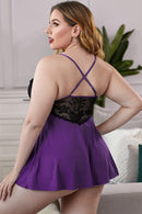 Lace See-Through Plus Size Chemise - AM APPAREL