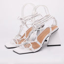 LaLa Cross-Strap Fashion High Heels - AM APPAREL