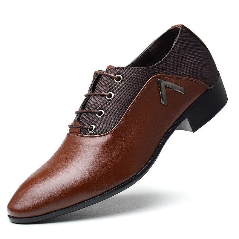 MAZE Men's Faux Leather Formal Oxford Shoes - AM APPAREL