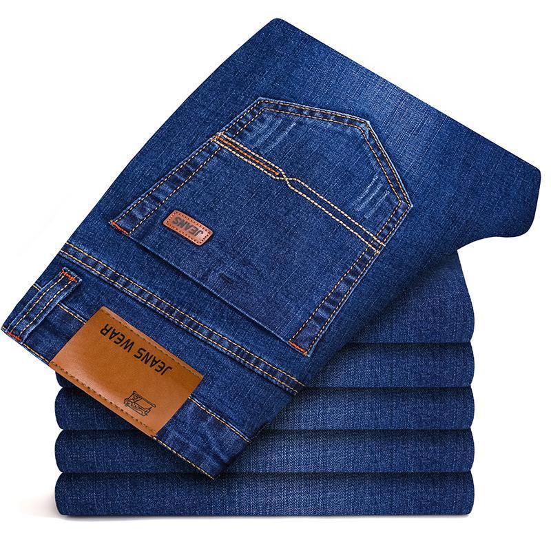 Men's Autumn Business  Style Elastic Jeans - AM APPAREL