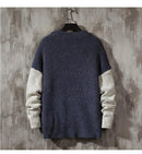 Men's Autumn Color Block Knitted Sweater - AM APPAREL