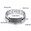 Men's Bible Verse/Cross Stainless Steel Bracelet - AM APPAREL