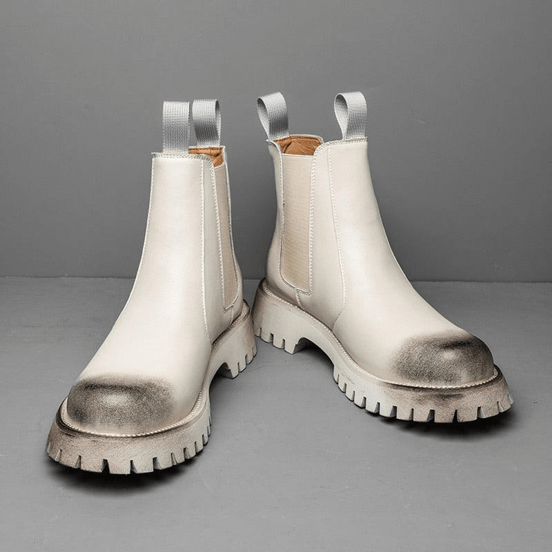 Men's British Designer PU Leather Chelsea Boots - AM APPAREL