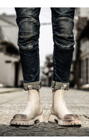 Men's British Designer PU Leather Chelsea Boots - AM APPAREL