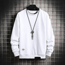 Men's Casual Plain Color O-Neck Light Sweatshirt - AM APPAREL
