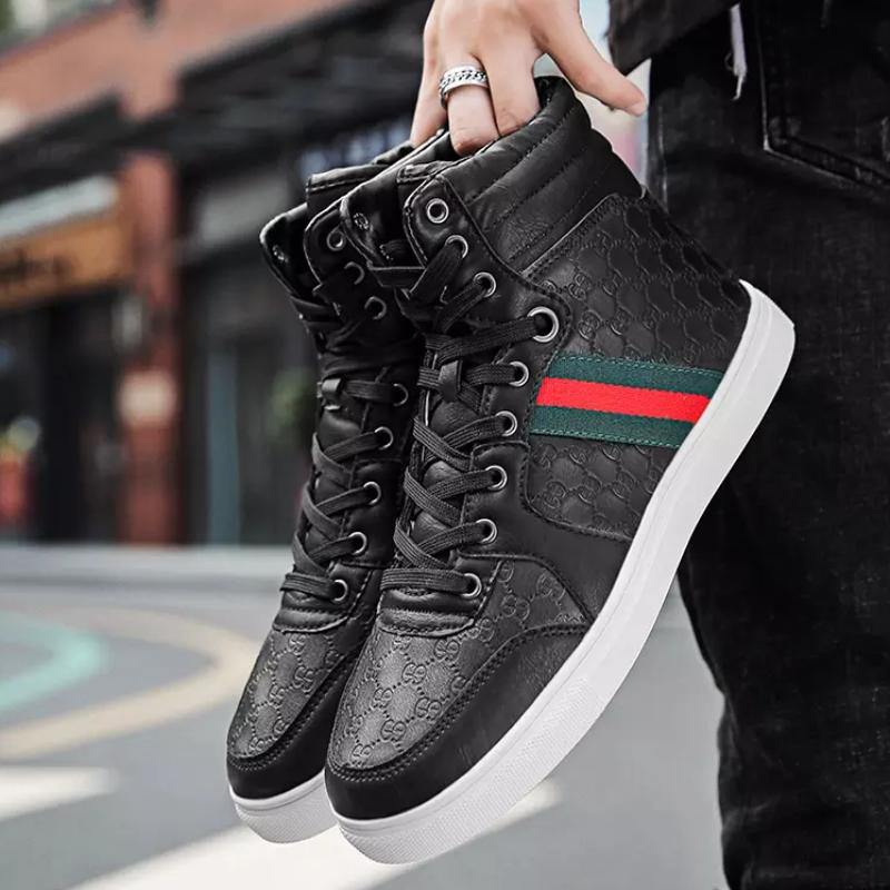 Men's Casual PU Leather Sneakers - AM APPAREL