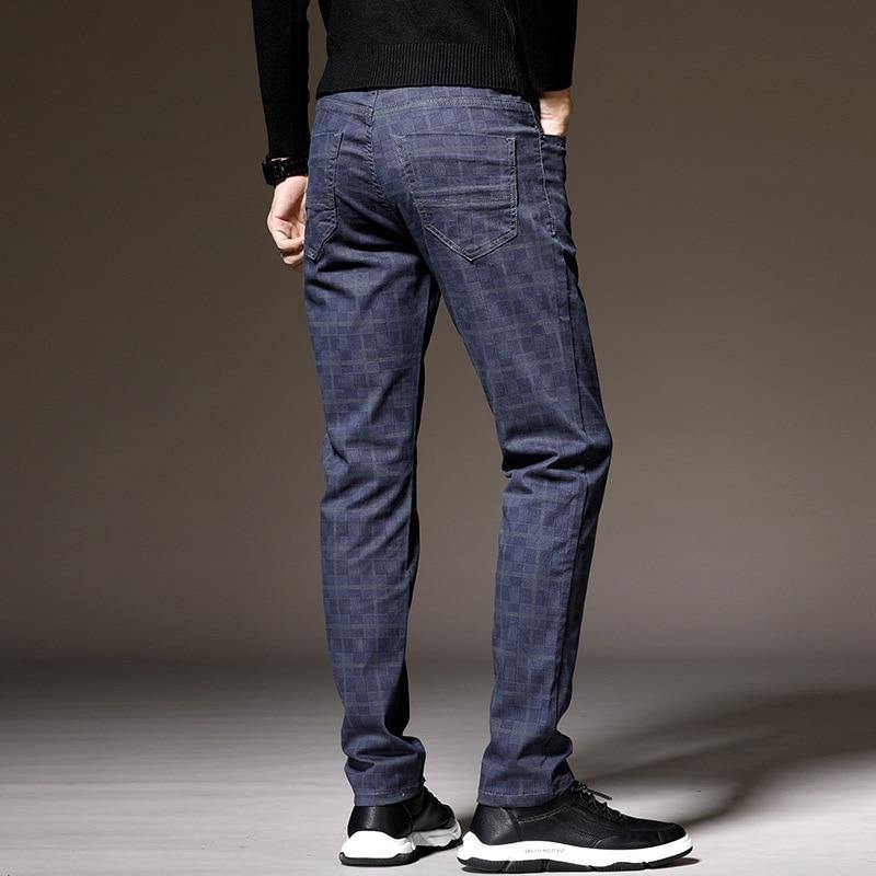 Men's Classic/Formal Plaid Elastic Pants - AM APPAREL