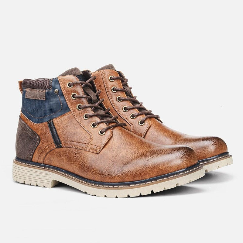 Men's Comfortable PU Leather Non-Slip Winter Boots - AM APPAREL
