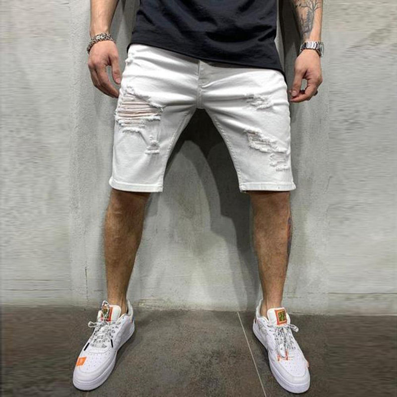 Men's Fashion Casual Slim Fit Stretchy Short Jeans - AM APPAREL