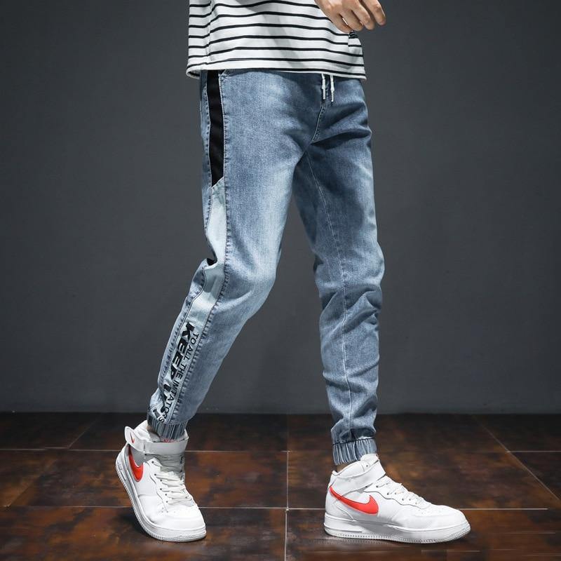 Men's Fashion Streetwear Side Stripe Jeans - AM APPAREL