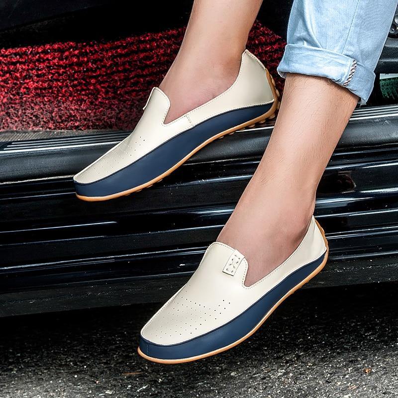 Men's Faux Leather Driving Loafers - AM APPAREL
