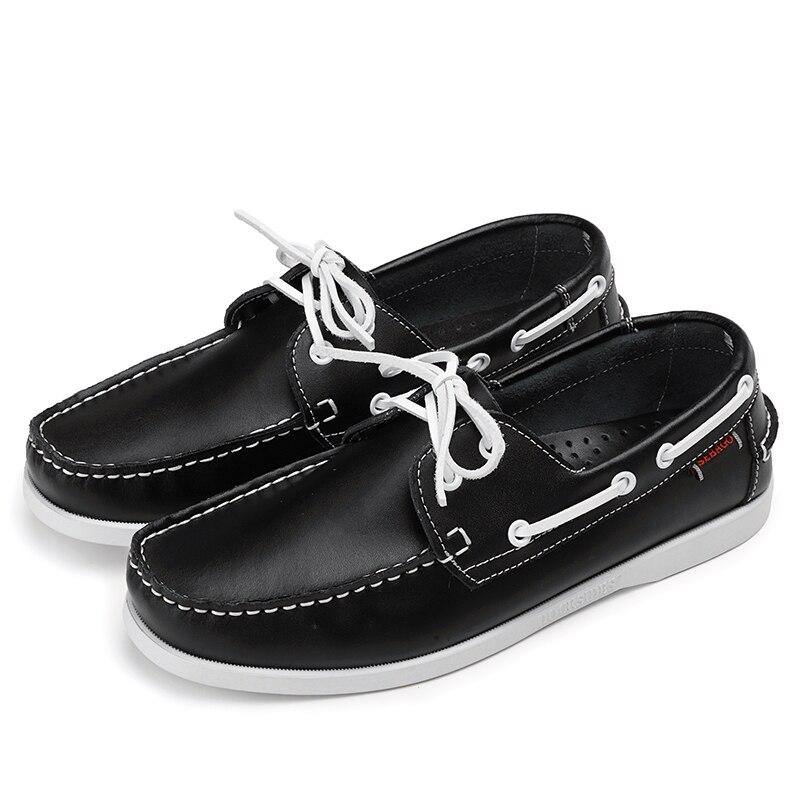 Men's Genuine Leather Boat Shoes / Loafers - AM APPAREL